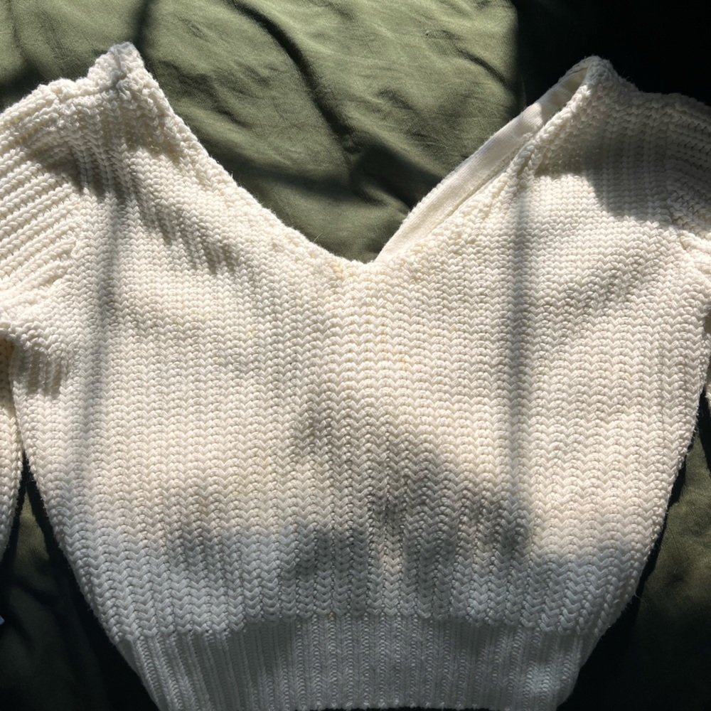 Cropped open back sweater